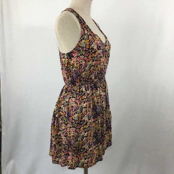 FIRE Los Angeles Womens Dress Summer Floral Mini Sundress M Button Fit Flare - Picture 6 of 8
